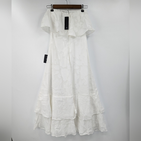 NWT LULU'S Pretty Perfect Floral Burnout Off the Shoulder Midi Dress - Picture 8 of 8